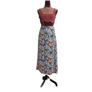 Urban Outfitters lavender floral button down skirt size M